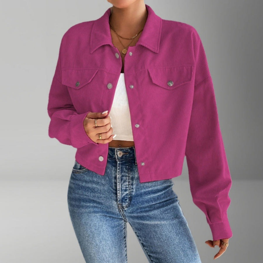 Damen Kurzjacke aus cordartigem Material R&B