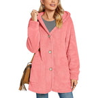 Damen Kuschelige Fleecejacke mit Kapuze und Taschen R&B