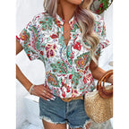 Damen Bluse mit floralem Design und luftigen Ärmeln