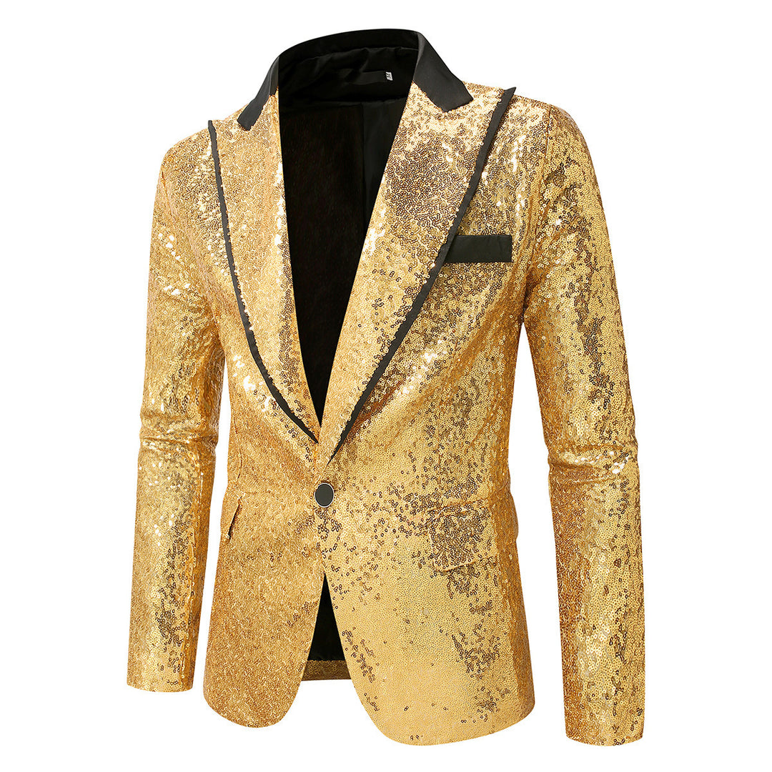 Herren Glitzernder Smokingblazer aus hochwertigem Satin R&B
