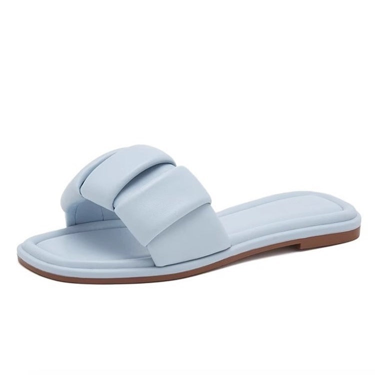 Damen Komfortable Slides mit dekorativem Riemendesign R&B