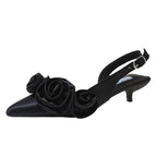Damen Slingback-Pumps mit raffiniertem Rosen-Design R&B