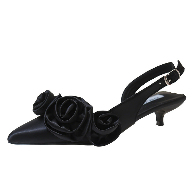 Damen Slingback-Pumps mit raffiniertem Rosen-Design R&B