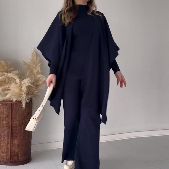 R&B | Strick-Set mit Strickjacke, Oberteil und Hose