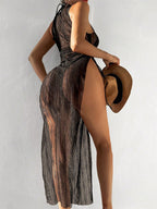 Damen Maxikleid mit raffiniertem Wickeldetail und eleganten Taillenzügen R&B