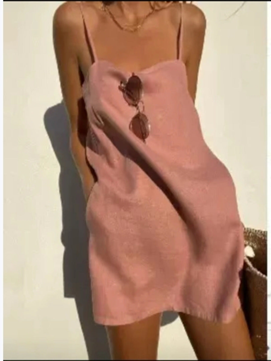 Damen lässiges Trägerkleid aus leichtem Material R&B