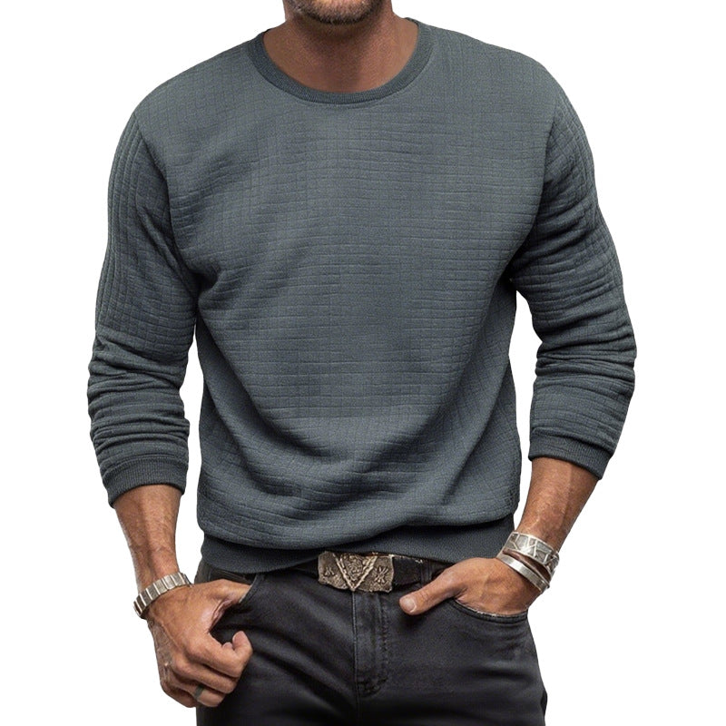 Herren nan strukturiertes Rundhals-Sweatshirt aus gesteppter Baumwollmischung R&B