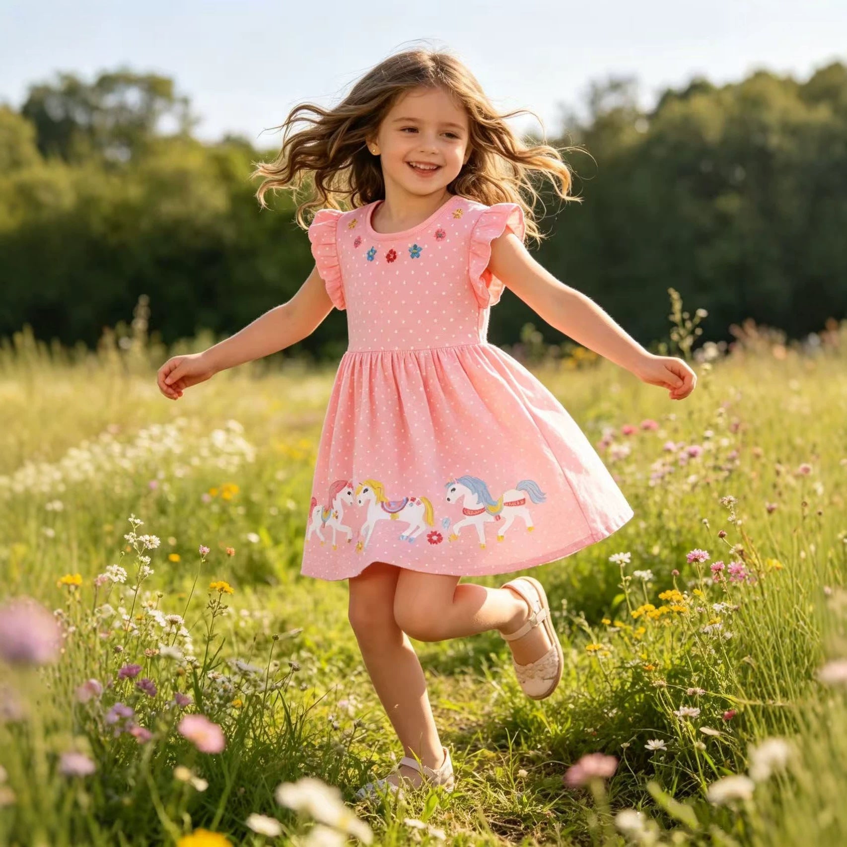 Mädchen Sommerkleid mit bezauberndem Einhorn-Design R&B