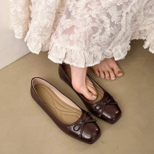 Damen Ballerinas mit zartem Schleifenakzent und gepolsterter Innensohle R&B