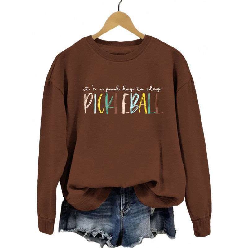 Damen lässiger Sweatshirt mit buntem Picklall-Druck