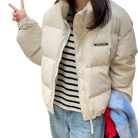 Damen Stylische und ultraleichte Pufferjacke mit hohem Kragen und praktischen Taschen R&B