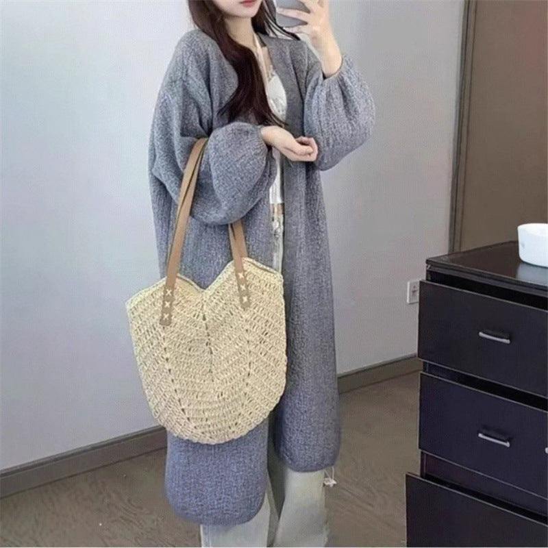 Damen Langer, gemütlicher Strickoverall mit überschnittenen Schultern R&B