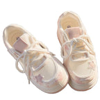 Damen Sportliche Plateau-Sneaker mit atmungsaktiver Mesh-Oberfläche und modischem Design R&B