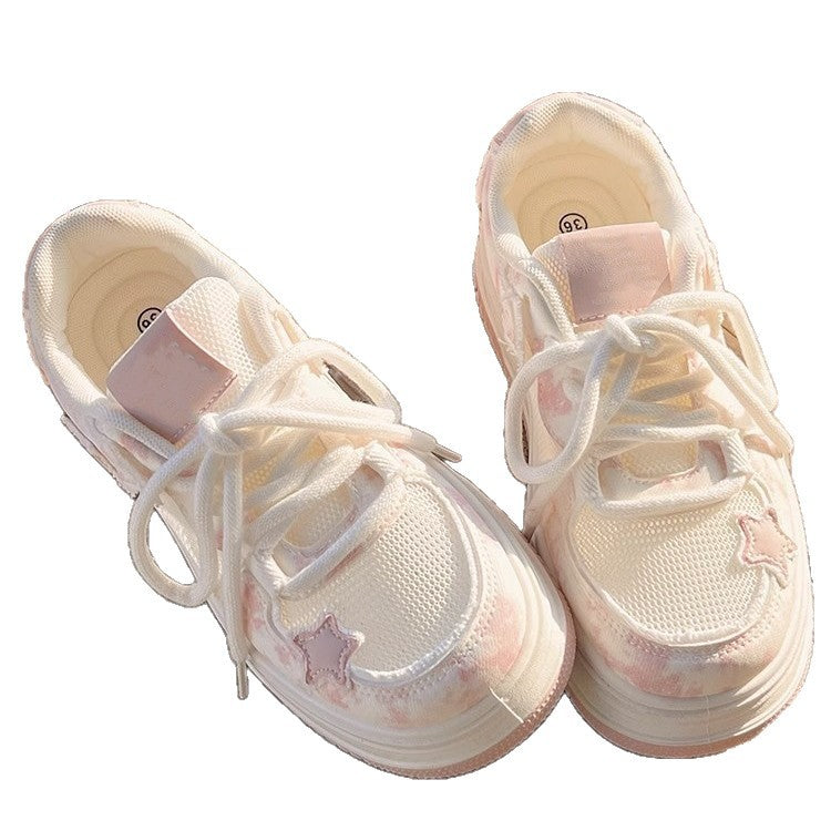 Damen Sportliche Plateau-Sneaker mit atmungsaktiver Mesh-Oberfläche und modischem Design R&B