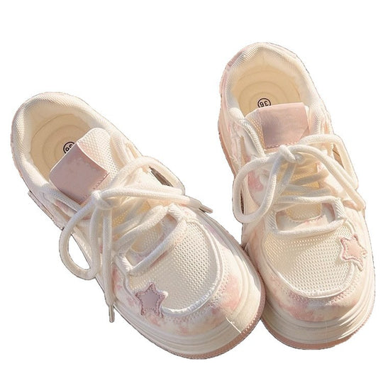 Damen Sportliche Plateau-Sneaker mit atmungsaktiver Mesh-Oberfläche und modischem Design R&B