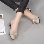 Damen Ballerinas mit elegantem Schleifendetail und modischem Absatz R&B