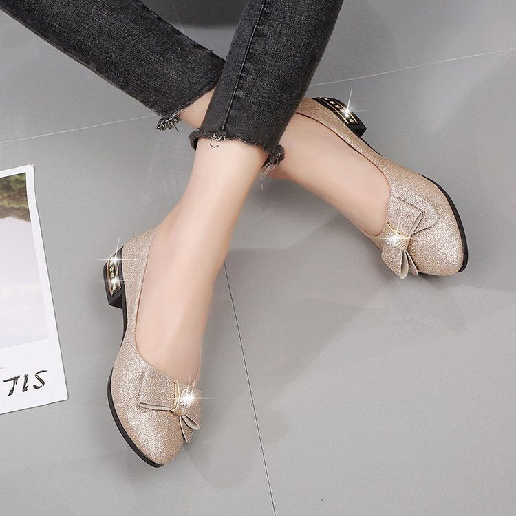 Damen Ballerinas mit elegantem Schleifendetail und modischem Absatz R&B