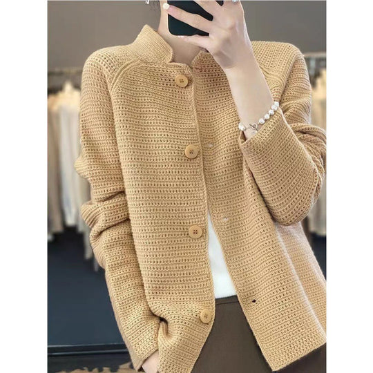 Damen Strickjacke mit besonderen Knopfdetails und strukturierter Maschenoptik R&B