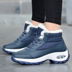 Damen Winterboots mit modischem Kunstfellkragen und rutschfester Sohle R&B