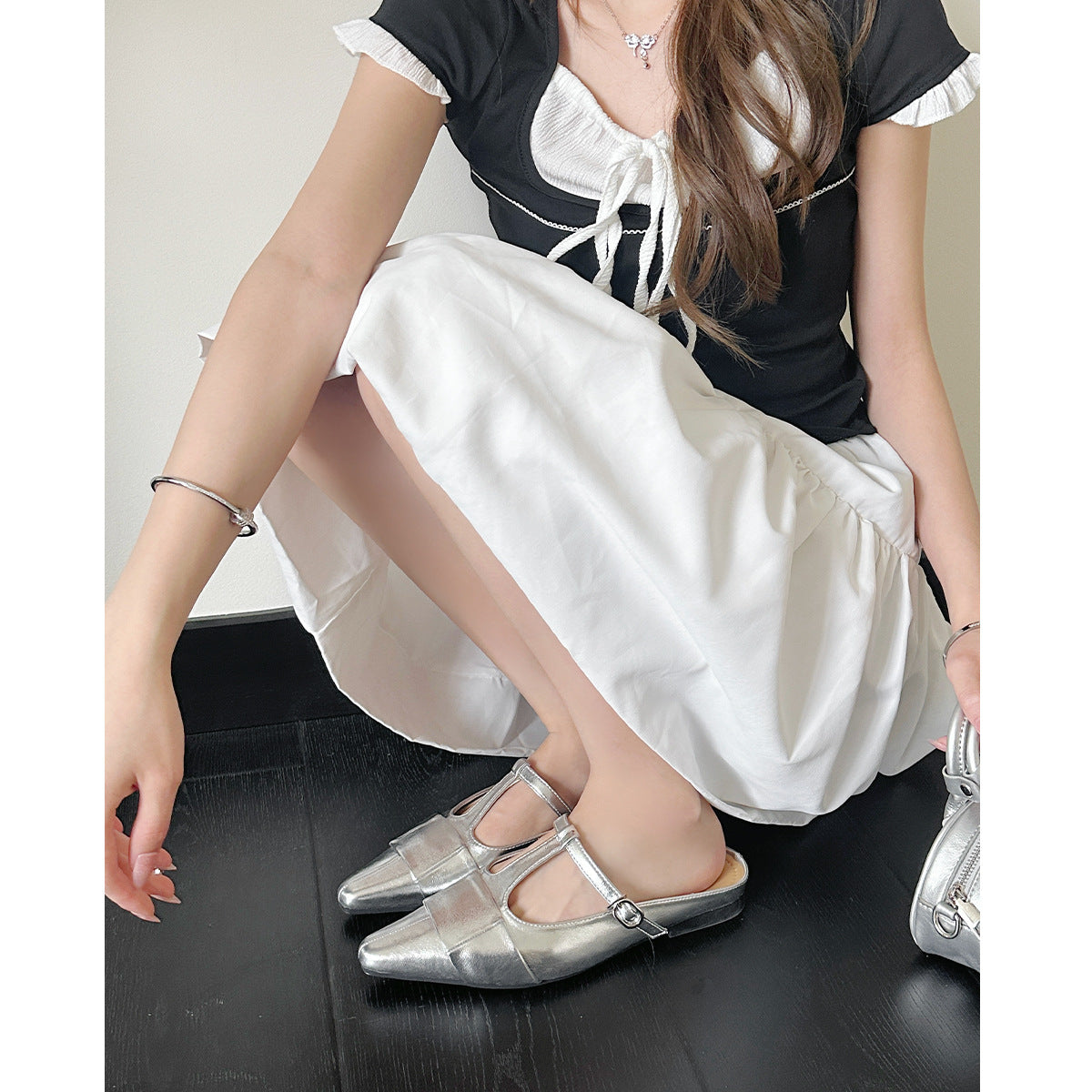 Damen elegante Slingback-Mules mit modischem Schnallenverschluss