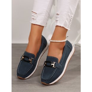 Damen Mokassin-Schuhe mit modischem Schnallenakzent und bequemem Fußbett R&B
