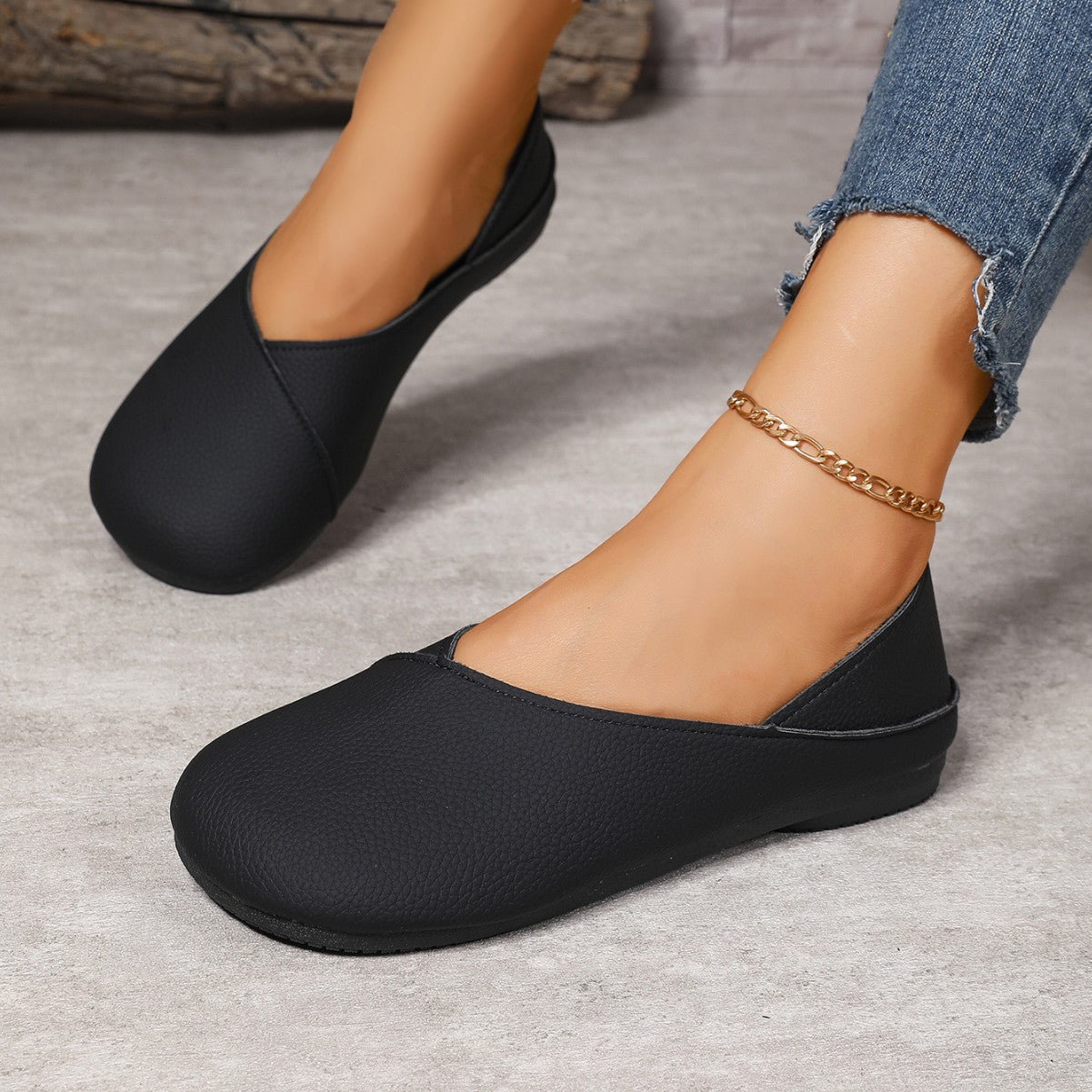 Damen Klassische Ballerinas aus hochwertigem Leder R&B