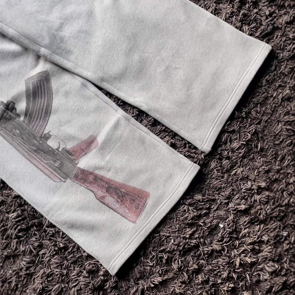 Damen Sweatpants mit einzigartigem Grafikumdruck und elastischem Bund R&B