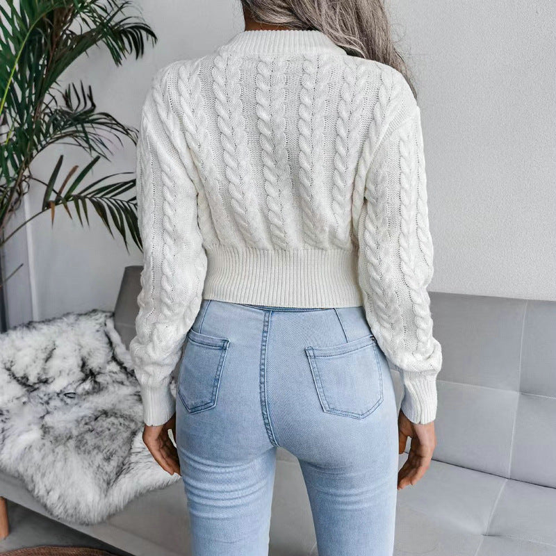 Damen Strickpullover mit strukturiertem Zopfdesign R&B