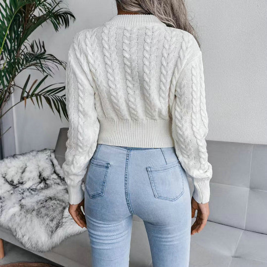 Damen Strickpullover mit strukturiertem Zopfdesign R&B