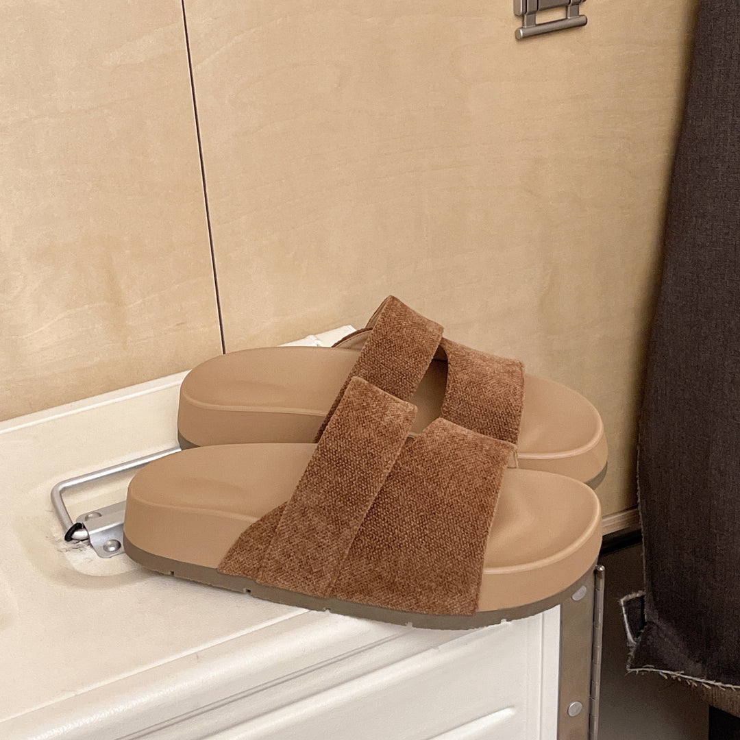 Damen Komfortable Wedgesandalen mit doppeltem Riemen und leichtem Fußbett R&B