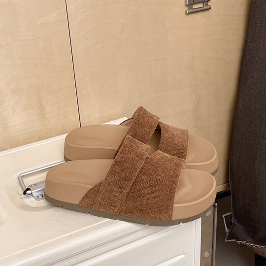 Damen Komfortable Wedgesandalen mit doppeltem Riemen und leichtem Fußbett R&B