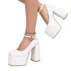 Damen Plateau-High Heels mit schickem Riemendesign R&B
