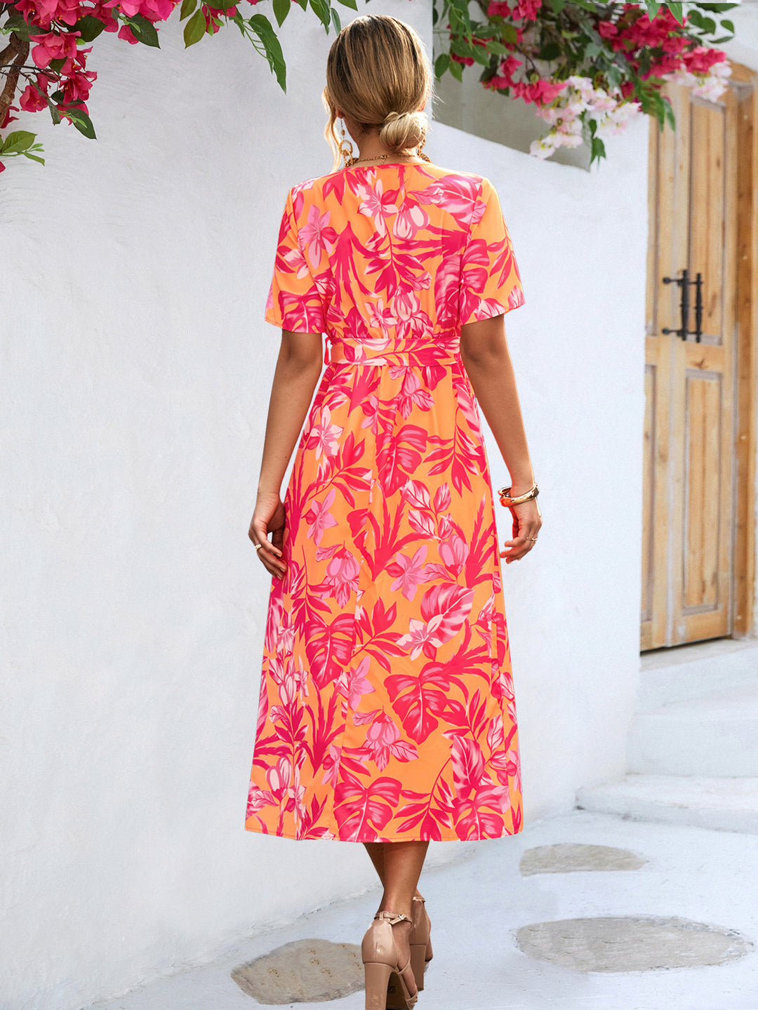 Damen Wickelkleid im floralen Design mit eleganten Rüschendetails R&B