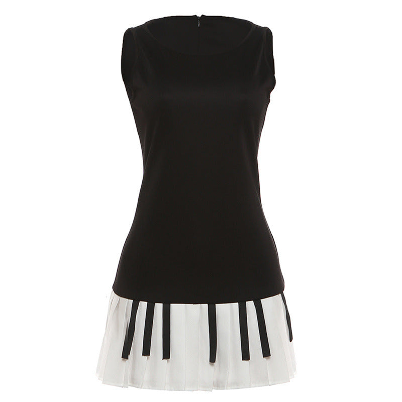 Damen spielerisches Rock-Outfit mit Klaviertasten-Design R&B