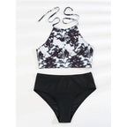 Damen Bikini-Set mit hochgeschlossenem Oberteil und modernem Hosen-Design R&B