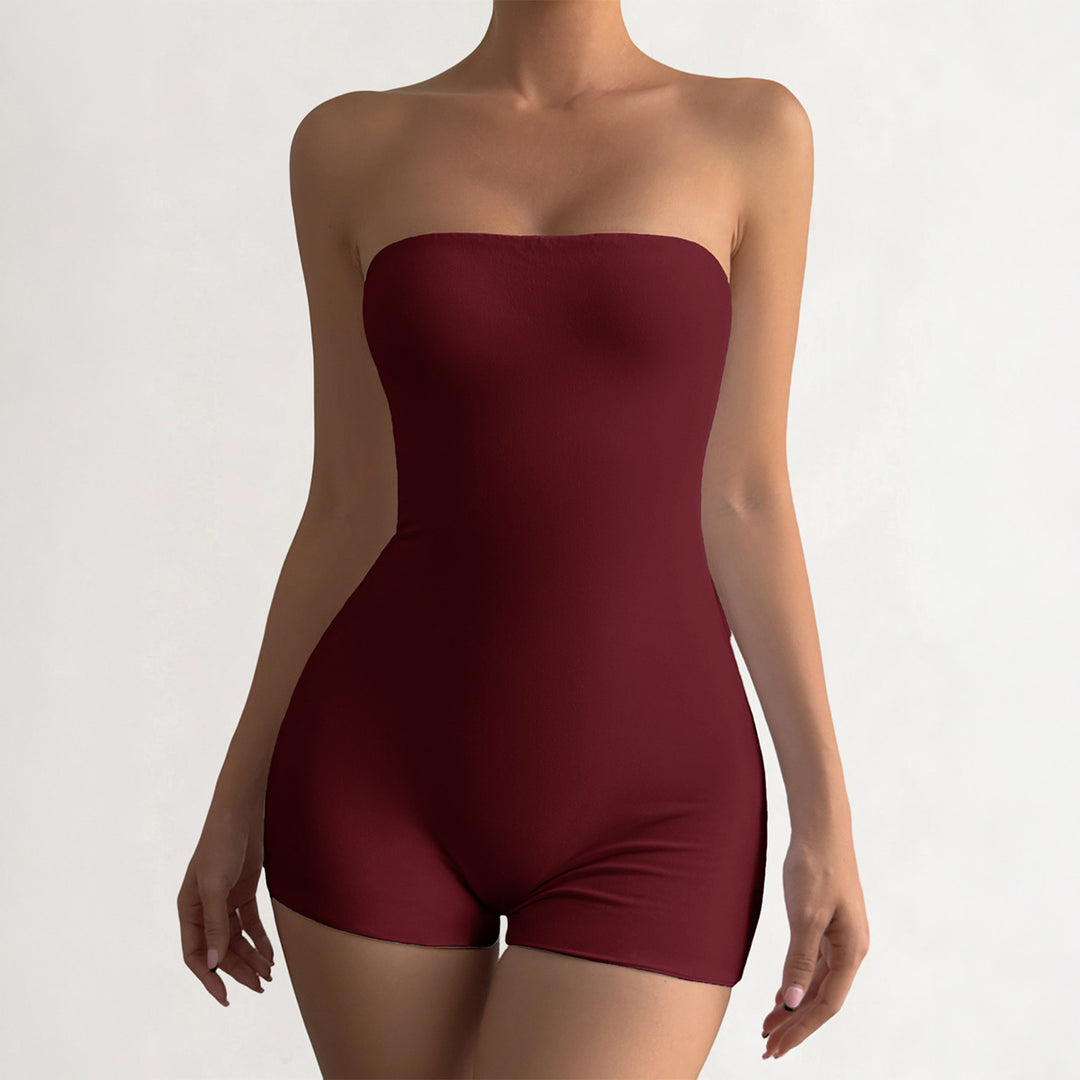 Damen Strapless Jumpsuit aus elastischem Material R&B
