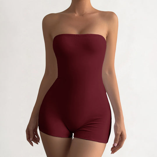 Damen Strapless Jumpsuit aus elastischem Material R&B