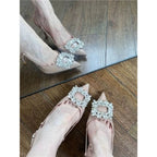 Damen elegante Slingback-Pumps mit funkelndem Strass und modischen Verzierungen R&B
