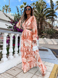 Damen Maxikleid mit floralen Details und raffiniertem Schnitt R&B