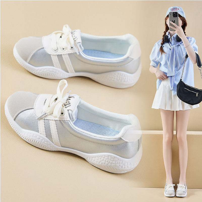 Damen Sneakers mit glanzvollem Obermaterial und atmungsaktivem Innenfutter