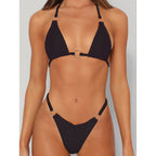 Damen Triangel-Bikini mit schimmernden Akzenten und verstellbaren Trägern R&B