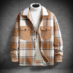 Herren Karo-Flanelljacke mit zwei Brusttaschen und weichem Kragen