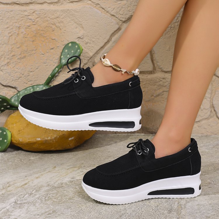 Damen modische Sneaker mit bequemem Plateau und verstärkter Sohle R&B