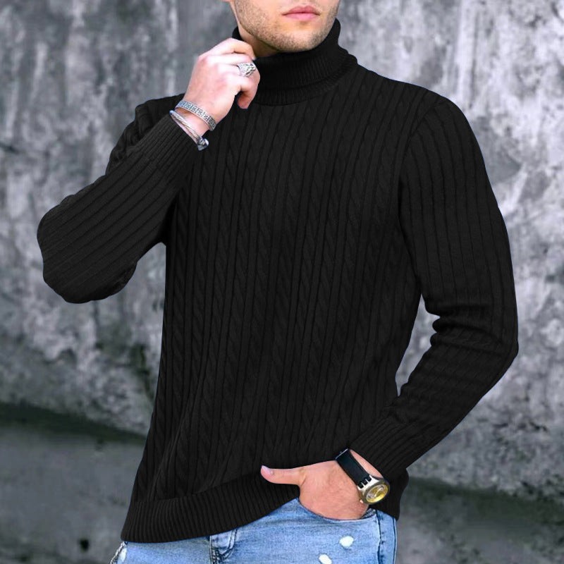 Herren moderner Rollkragenpullover mit strukturiertem Design R&B