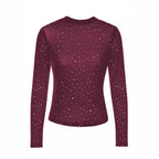 Damen Glitzerndes Langarmshirt mit schimmernden Pailletten R&B