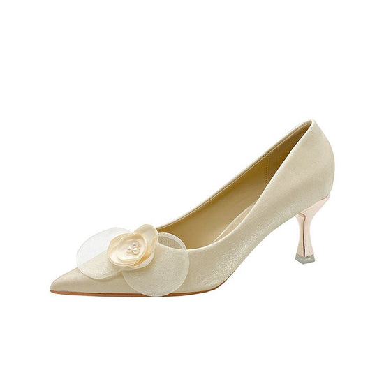 Damen elegante Spitzen-Pumps mit floralem Akzent R&B