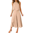 Damen Jumpsuit mit fließendem Schnitt und weitem Bein R&B