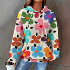 Damen Kapuzenpullover mit floralem Design und strukturiertem Stoff R&B