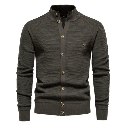 Herren Strickjacke mit modernem Zipper und stilvollen Knopfdetails R&B