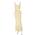 Damen Elegantes Maxikleid mit Längsnaht und Spaghettiträgern R&B